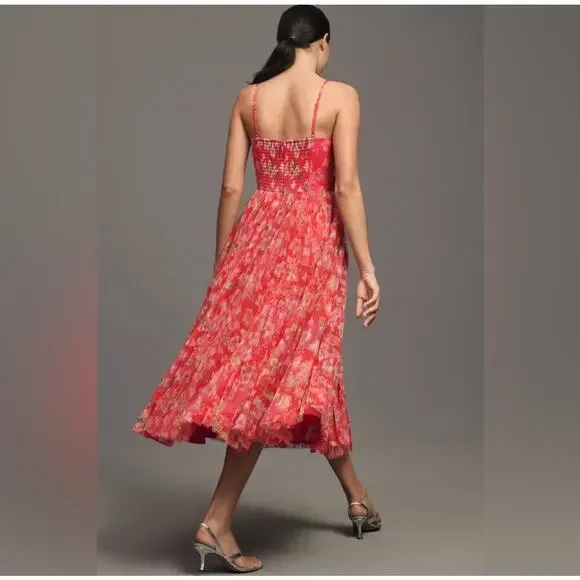 HUTCH QUINN PLEATED MIDI COCKTAIL DRESS Size 6 - Picture 3 of 7